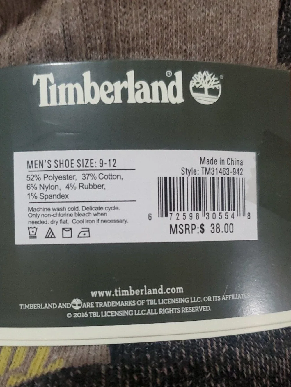 Timberland Men's Crew Socks - 4 Pack